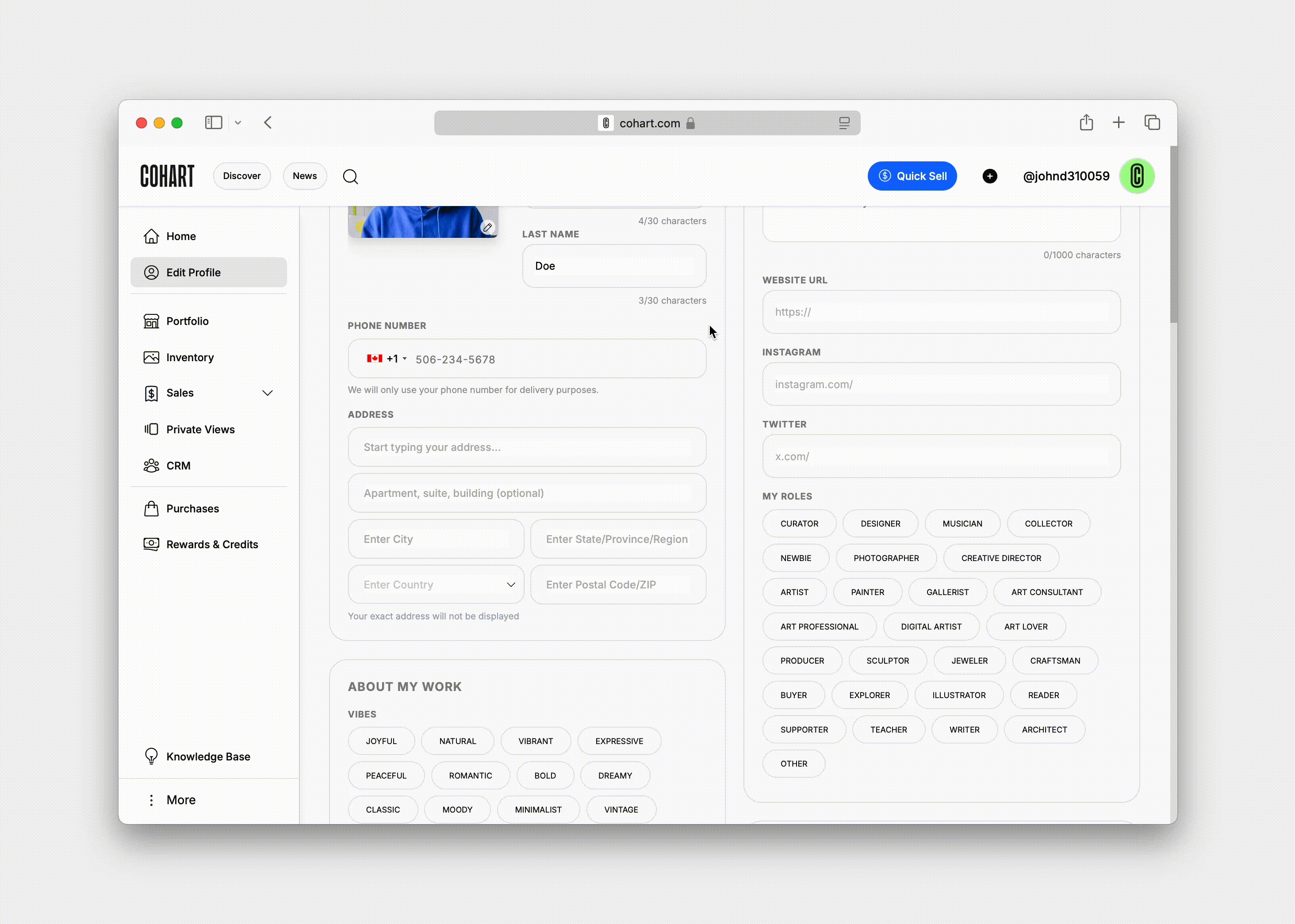 How to create a cohart profile